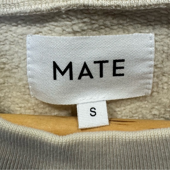 MATE the Label Fleece Cropped Sweatshirt in Bone Sz S - Picture 3 of 9
